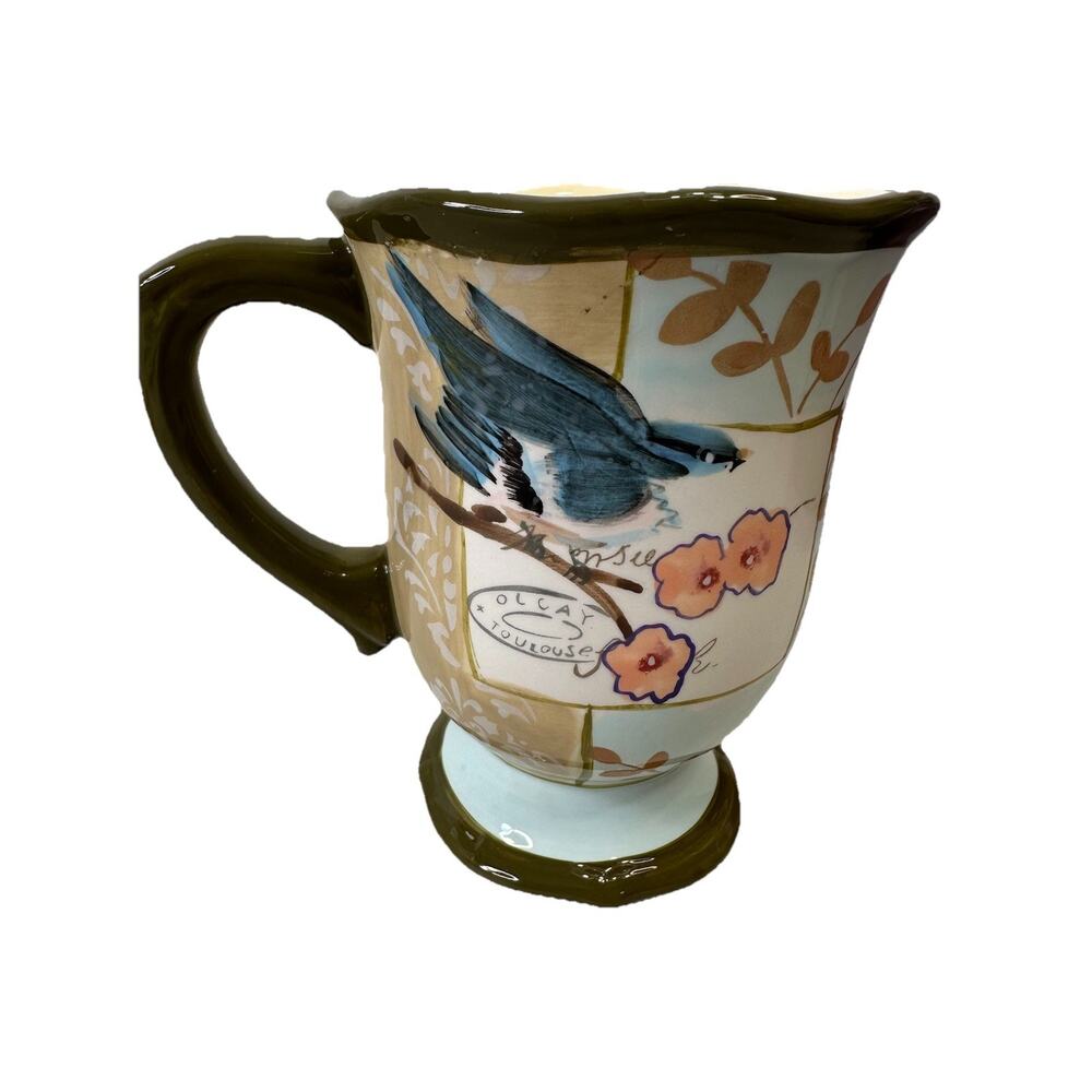 Blue Jay Bird Hand-Painted Coffee Mug Certified International Jennifer Brinley